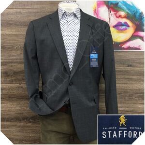 NEW‎ STAFFORD Mens Blazer Sport Coat Casual Jacket Size 46R Classic Wool Suit